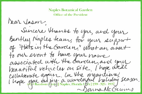 Naples Botanical Garden Thank You Card